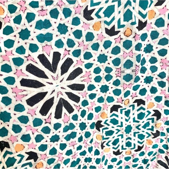 TOPSHOP Geo Moorish Moroccan Tile Tie Neck Halter Midi Dress size 6 - Picture 14 of 16